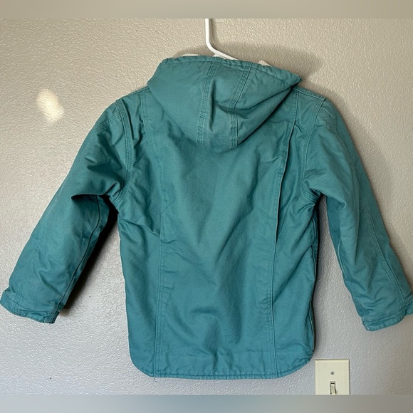 Berne Sherpa-Lined Canvas Softstone Hooded Coat Jacket Sz S (Youth 7-8) - Picture 5 of 9